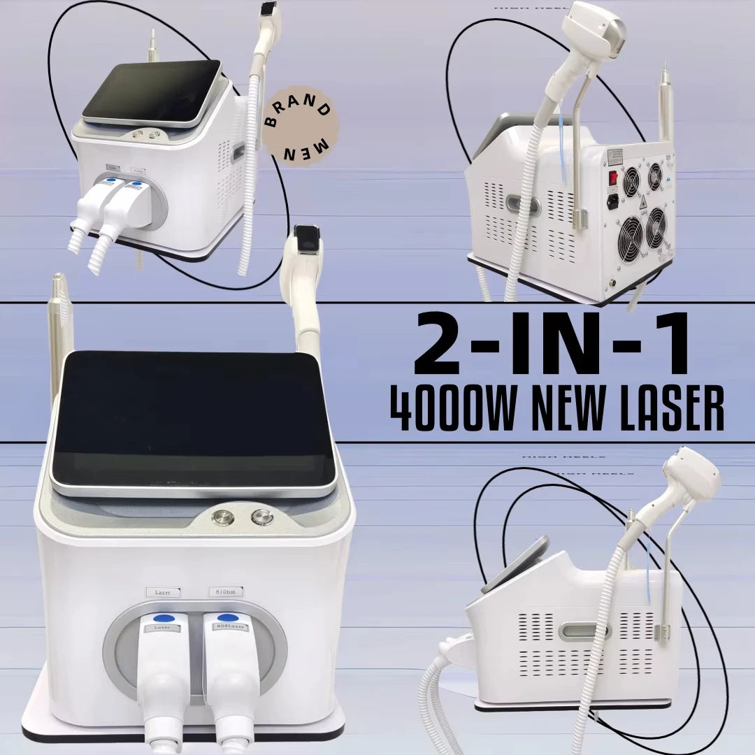 2025 newest 4000W 2 IN 1 755nm 808nm 940nm 1064nm Diode Laser Hair Removal Machine Laser NDYAG Picosecond Tattoo Removal Machine