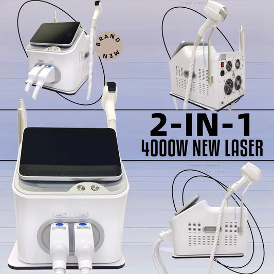 2025 newest 4000W 2 IN 1 755nm 808nm 940nm 1064nm Diode Laser Hair Removal Machine Laser NDYAG Picosecond Tattoo Removal Machine