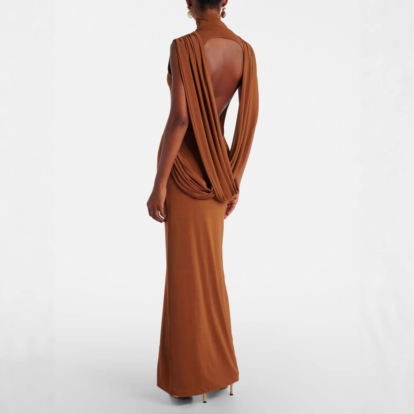 Elegant Sleeveless Long Dress Women Summer 2026 Fashion Solid Color Backless Party Maxi Dresses Casual