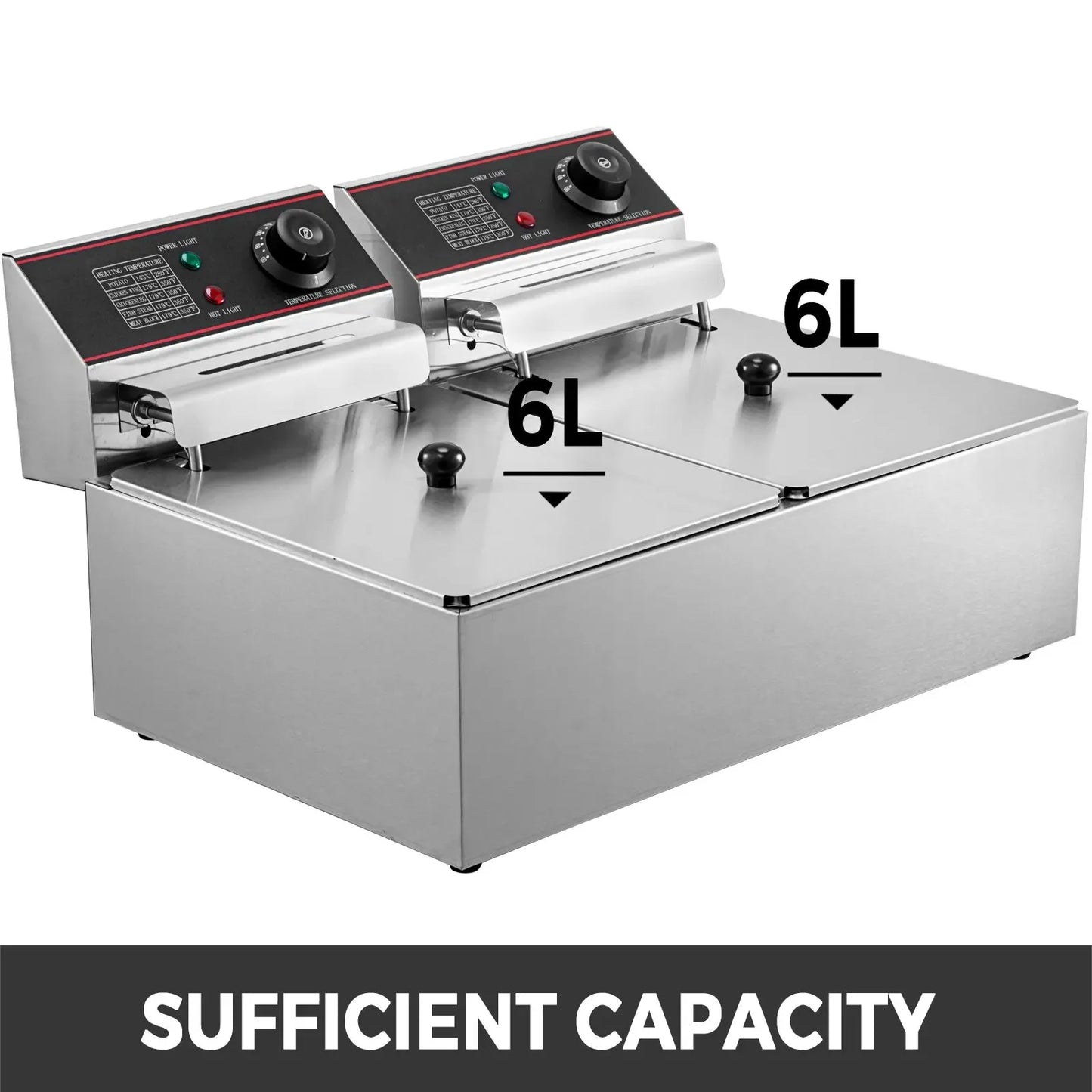 Electric Deep Fryers Dual Tanks 12L for Fast Food Restaurant or Camping Picnic Fried Chicken Frying Chips French Fries