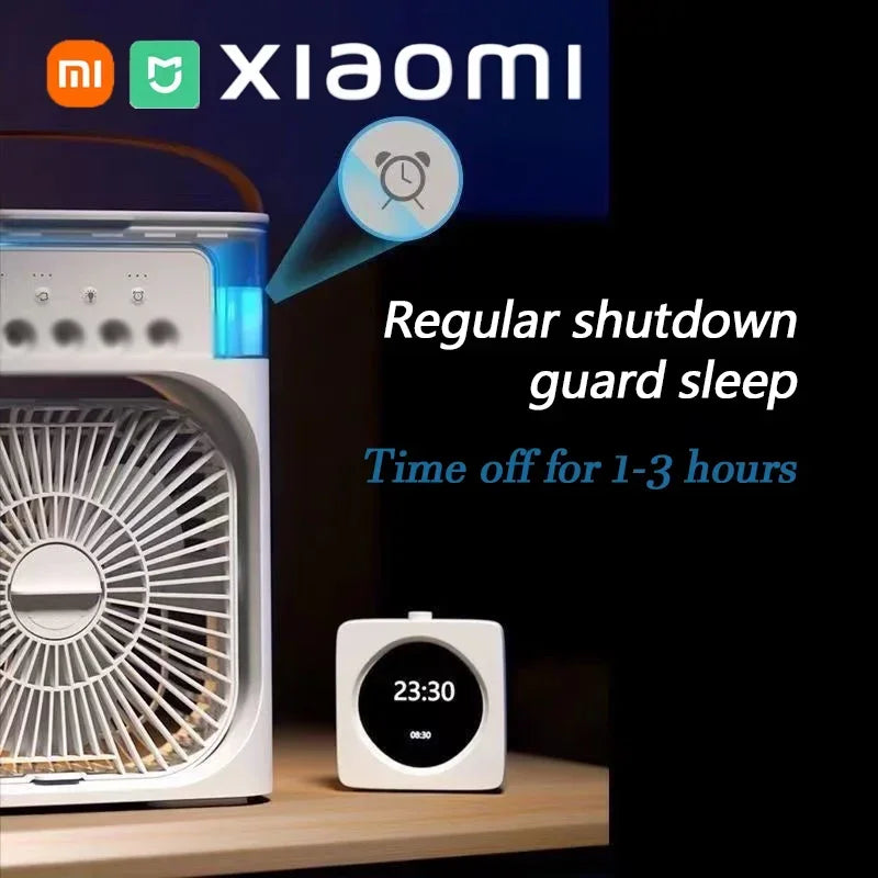 Xiaomi MIJIA Portable Air Conditioner Fan Mini USB Air Cooler Humidifier Water Mist Spray LED Night Light Desktop Cooling Fan