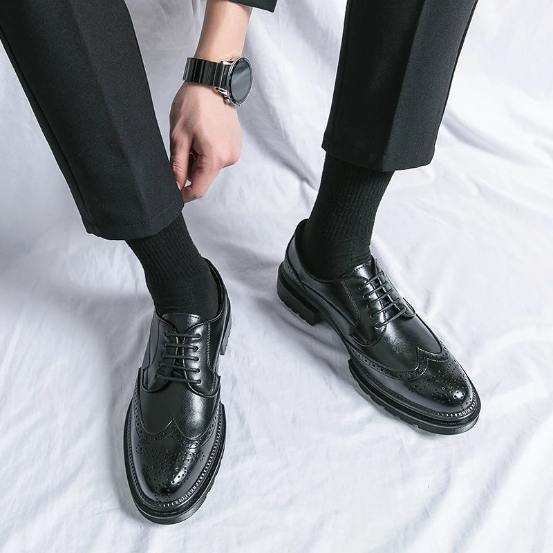 AXYGF Genuine Leather Shoes For Men Office Attire Formal Wear