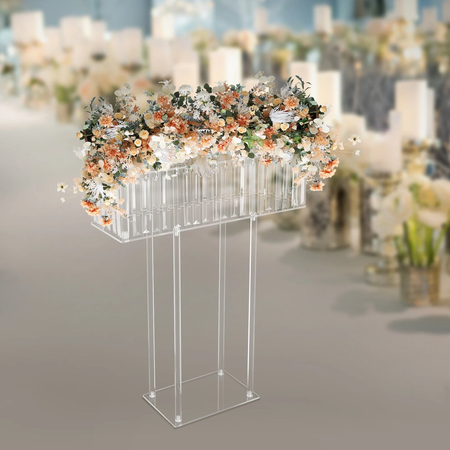 Bymaocar Crystal Flower Stand Wedding Display Rack Centerpiece