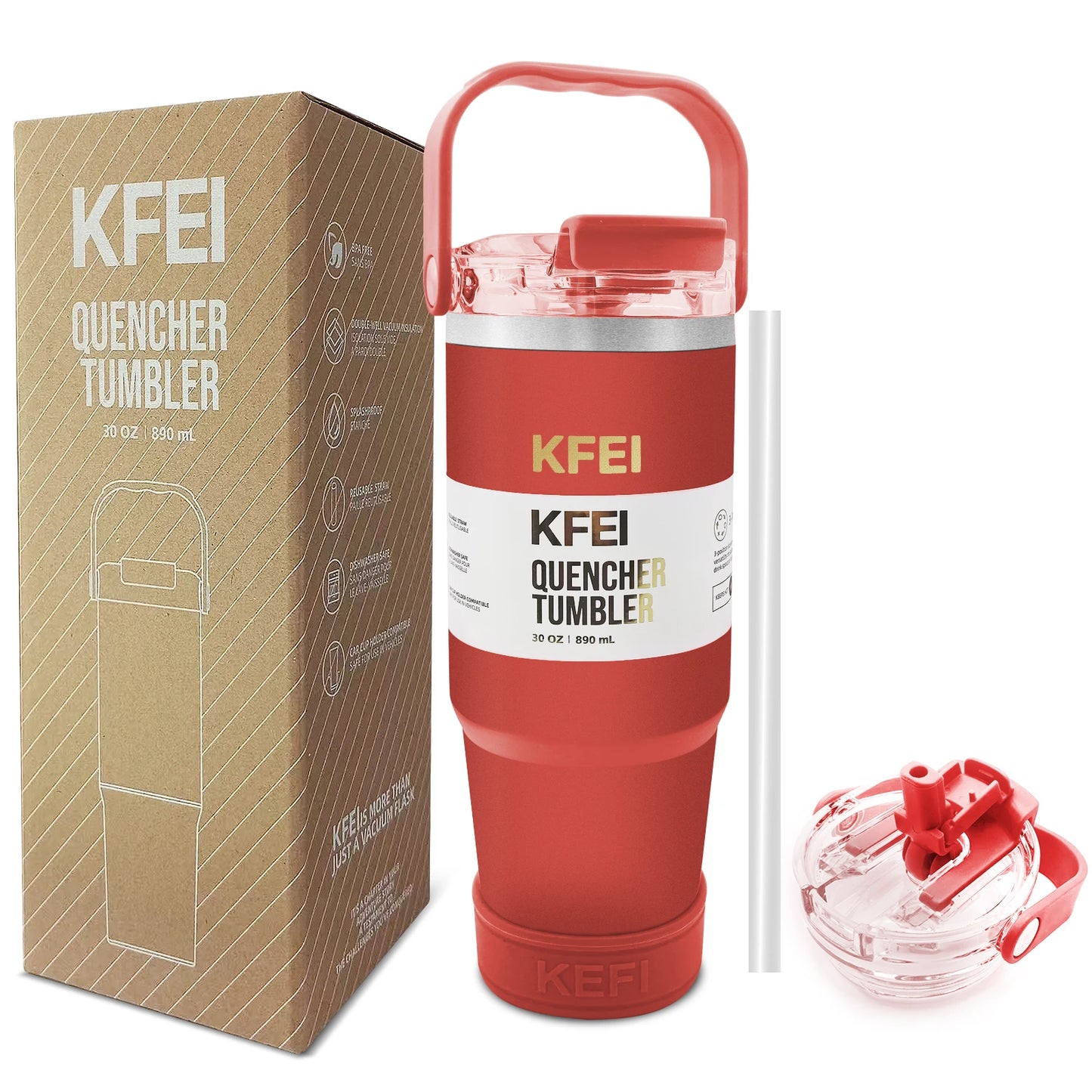 NONEDrinkware Double Wall Stainless Tumbler With Lid Straw