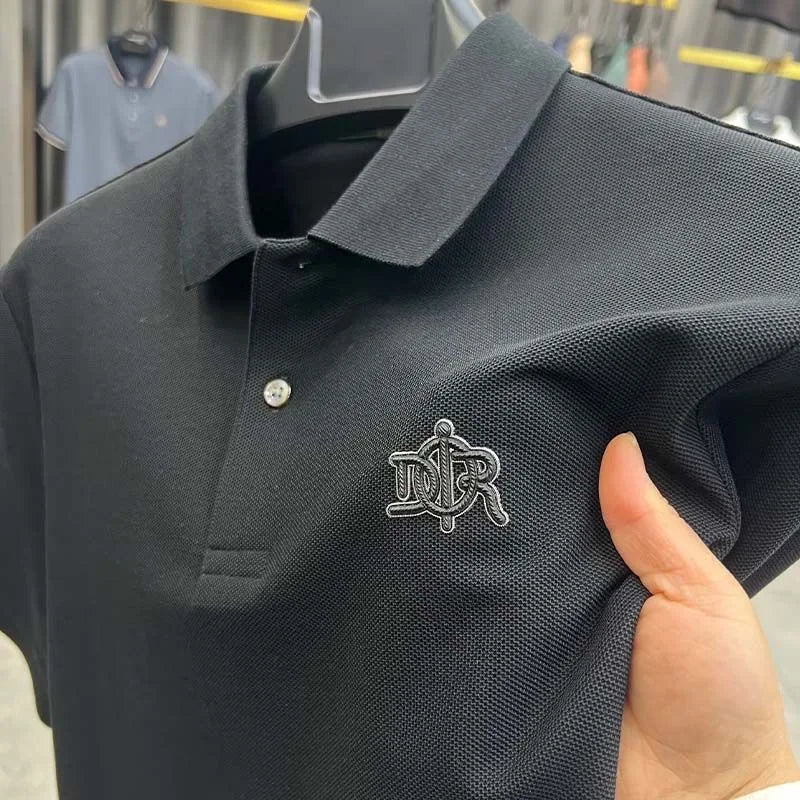 Pure Cotton Mens Polo Shirt Short Sleeve Casual T Shirt