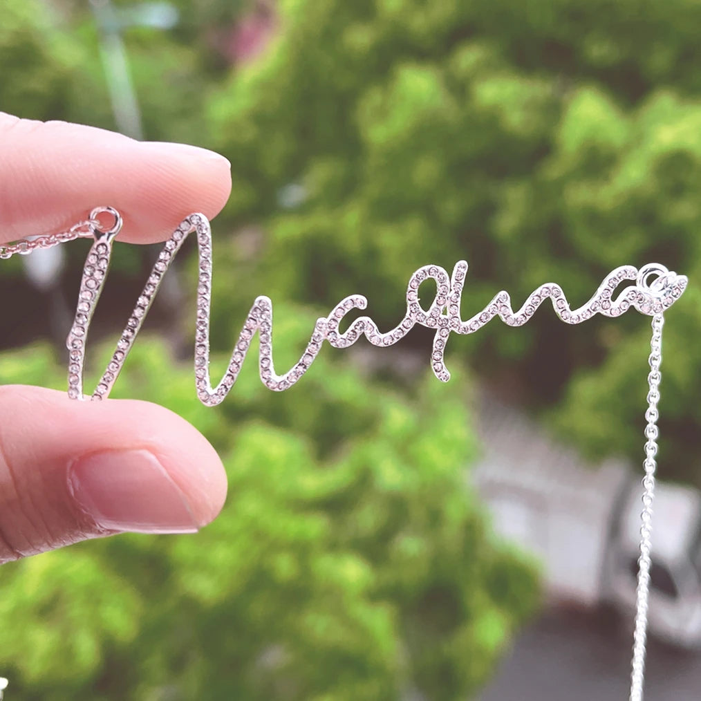 DUOYING Zirconia Initial Letters Necklace Personalized Names Crystal Pendant