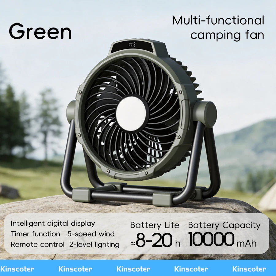 Kinscoter 6 In 1 Portable Outdoor Tent Camping Fan With 20000mAh Power Bank