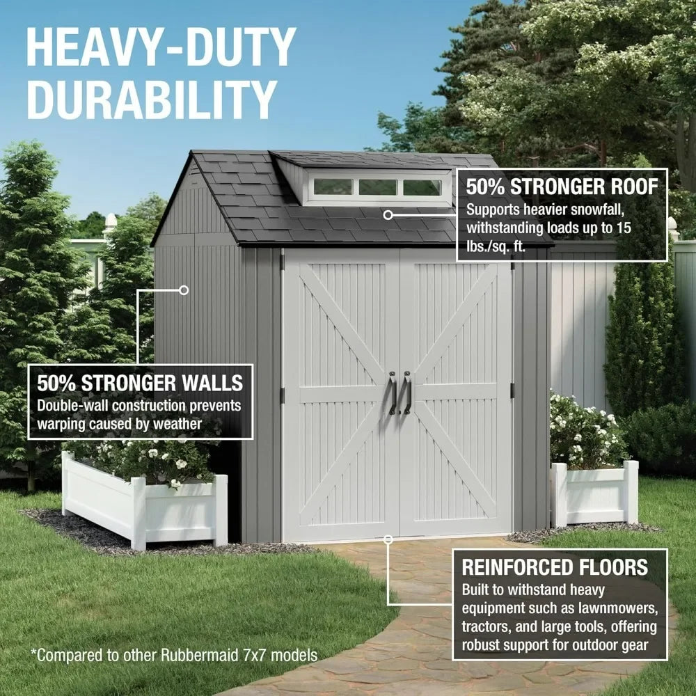 Weatherproof Resin Storage Shed With Floor For Outdoor Use