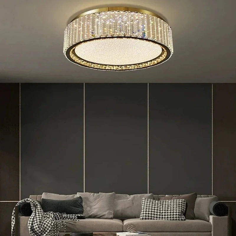 Light Luxury Crystal Ceiling Lamp Villa Bedroom Ceiling Light Babysbreath  for Living Room Dining Room Kitchen Home Decoration