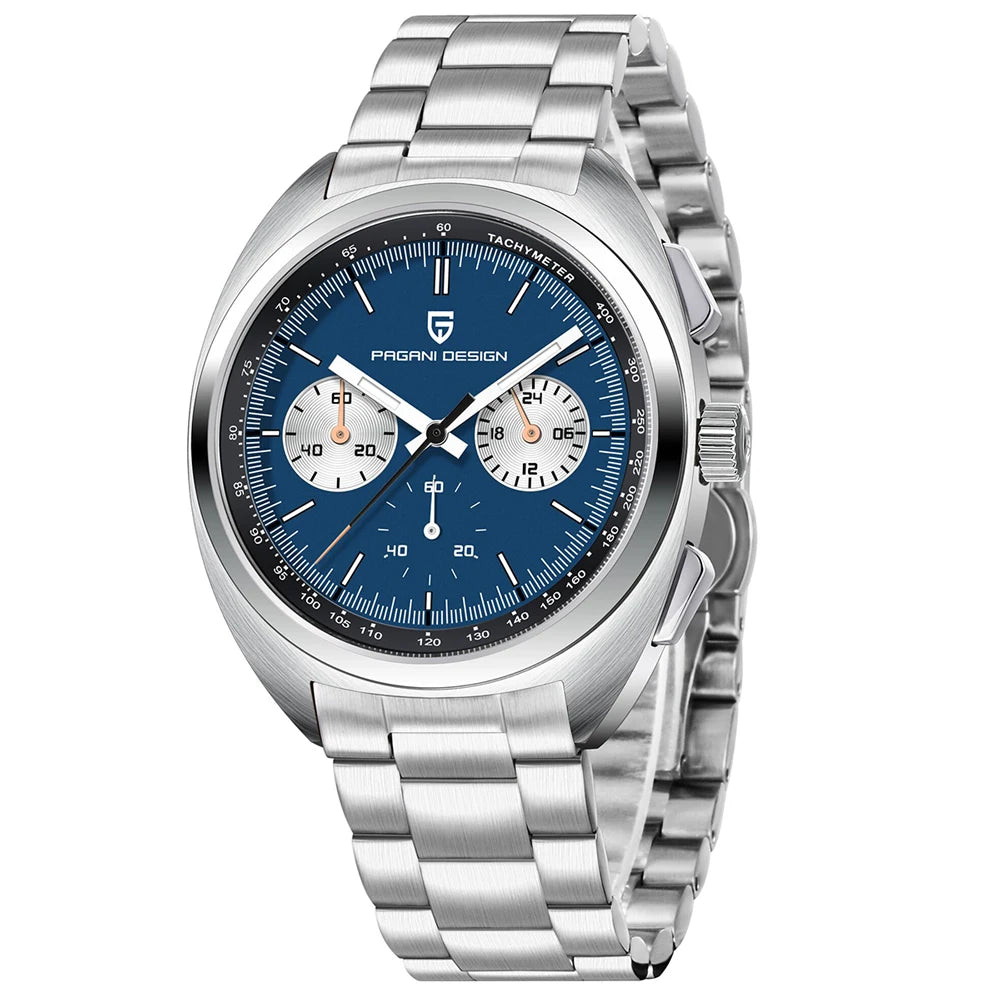 Pagani Design Retro Luxury Chronograph VK63 Quartz Watch Leather Strap