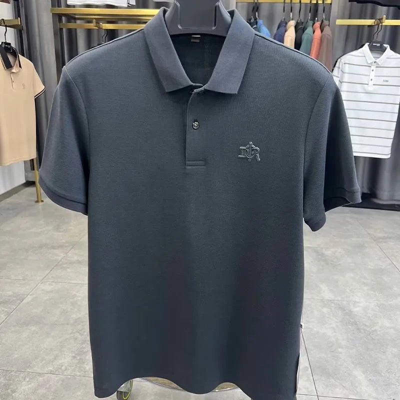 Pure Cotton Mens Polo Shirt Short Sleeve Casual T Shirt
