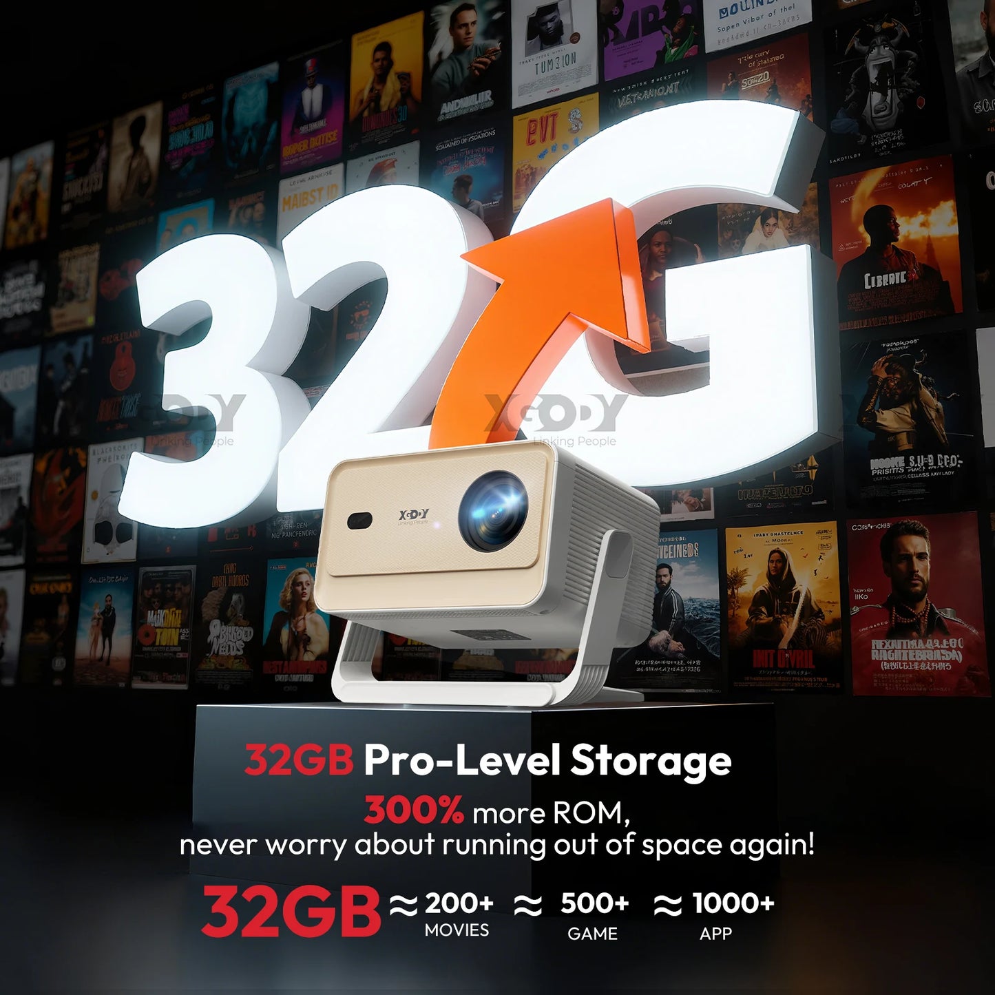 XGODY N6 Pro Projector Netflix 4K Android TV Home Theater