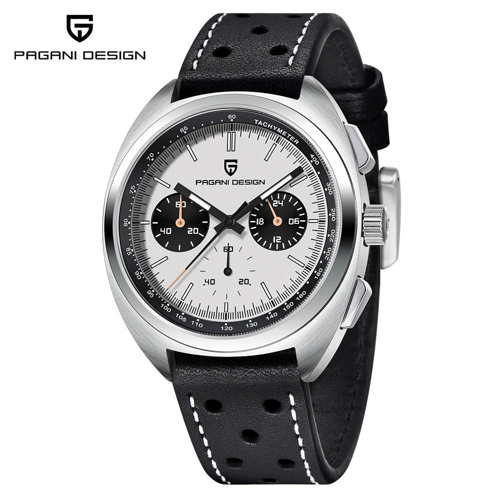 Pagani Design Retro Luxury Chronograph VK63 Quartz Watch Leather Strap