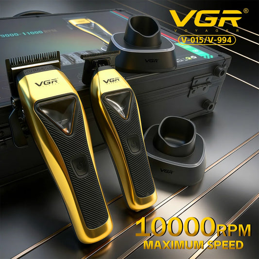 VGR Hair Clipper Electric Clippers Barber Adjustable Hair Cutting Machine 9000RPM Vector Motor Metal Hair Clippers Men V-015 994