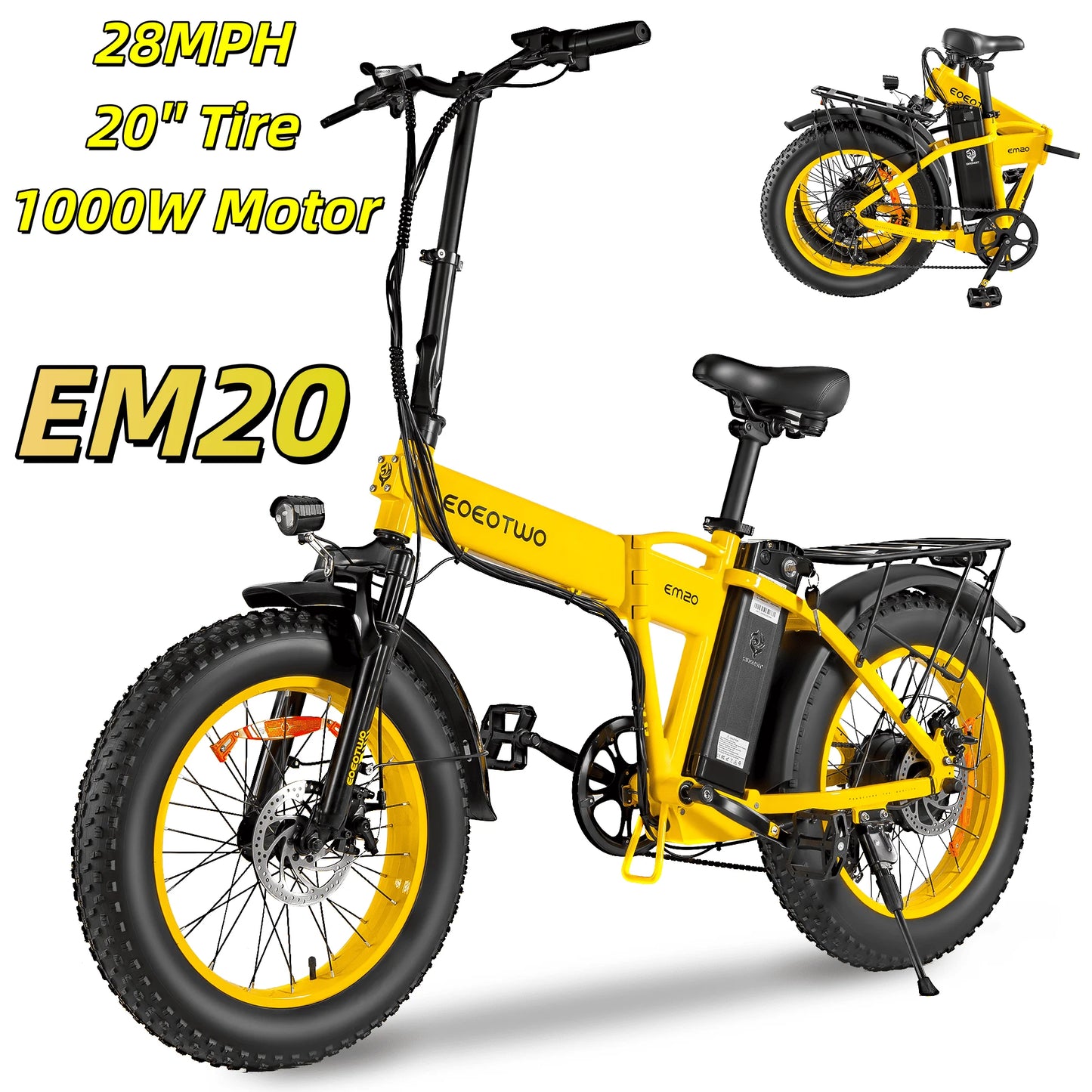 EOEOTWO 1500W Electric Bike 48V 15Ah Fat Tire Ebike