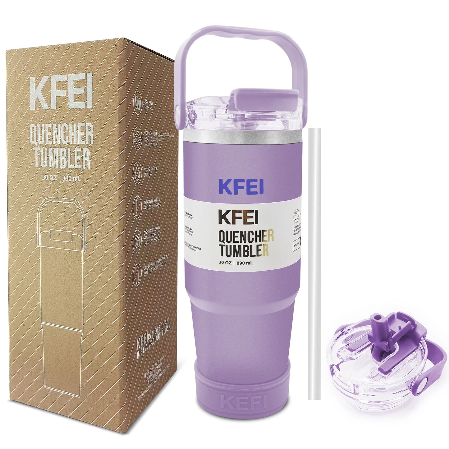 NONEDrinkware Double Wall Stainless Tumbler With Lid Straw