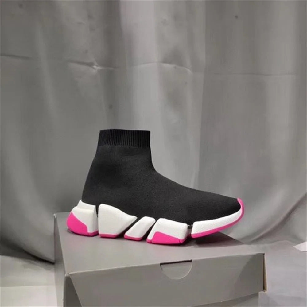 High Top Breathable Sock Sneakers Platform Shoes For Men And Women