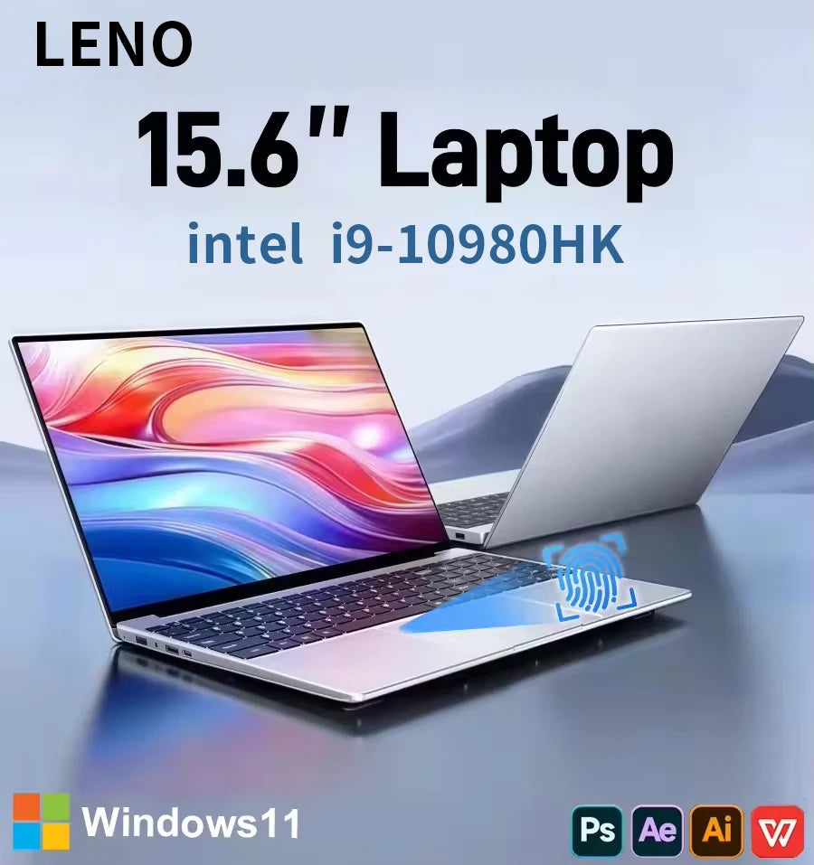 LENO Ultra Slim 15.6" Gaming Laptop Intel Core i9-10980H 32GB RAM 2TB SSD 1920x1080 Windows 11 Office Study Home Use New Model