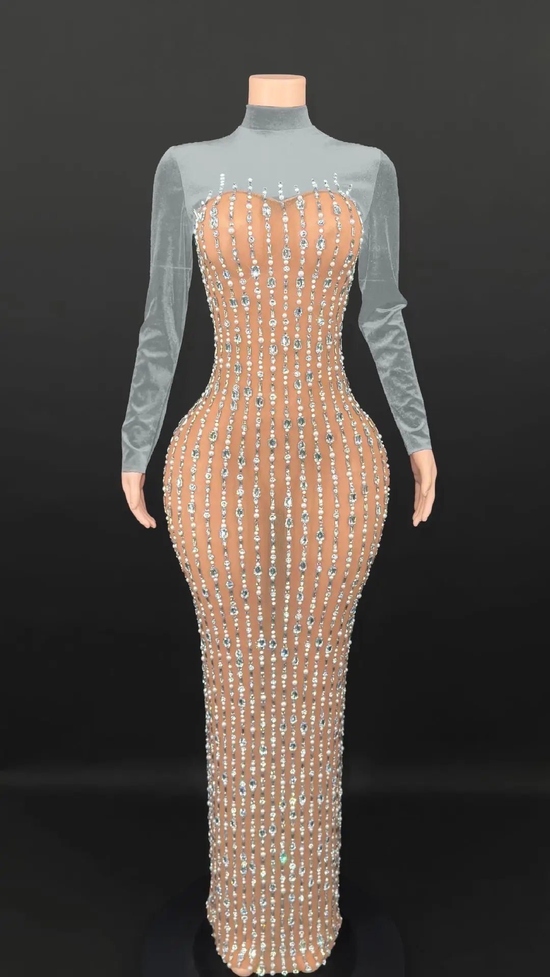 2026 Summer High-Neck Fitted Slim Long Dress Women