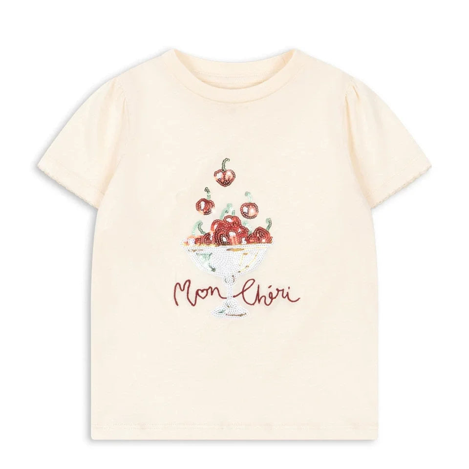 Girls' Dresses 2026 Summer New Arrivals: Pink Floral Print Fashionable Princess Dress, Cute Cartoon Cotton T-Shirts, and Shorts