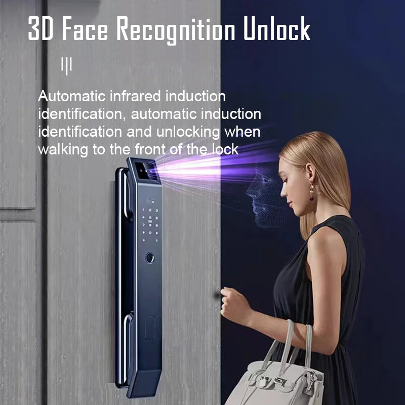 YKESDL 3D Face Recognition Digital Door Lock With Camera Fingerprint