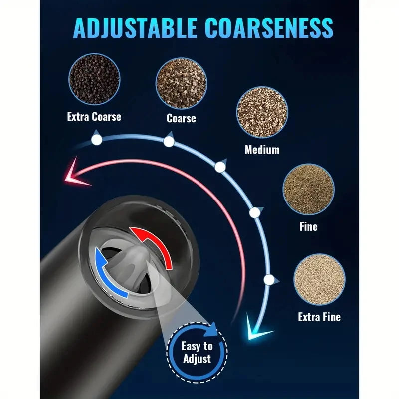 Gravity Electric Salt And Pepper Mill Battery Powered Adjustable Coarseness