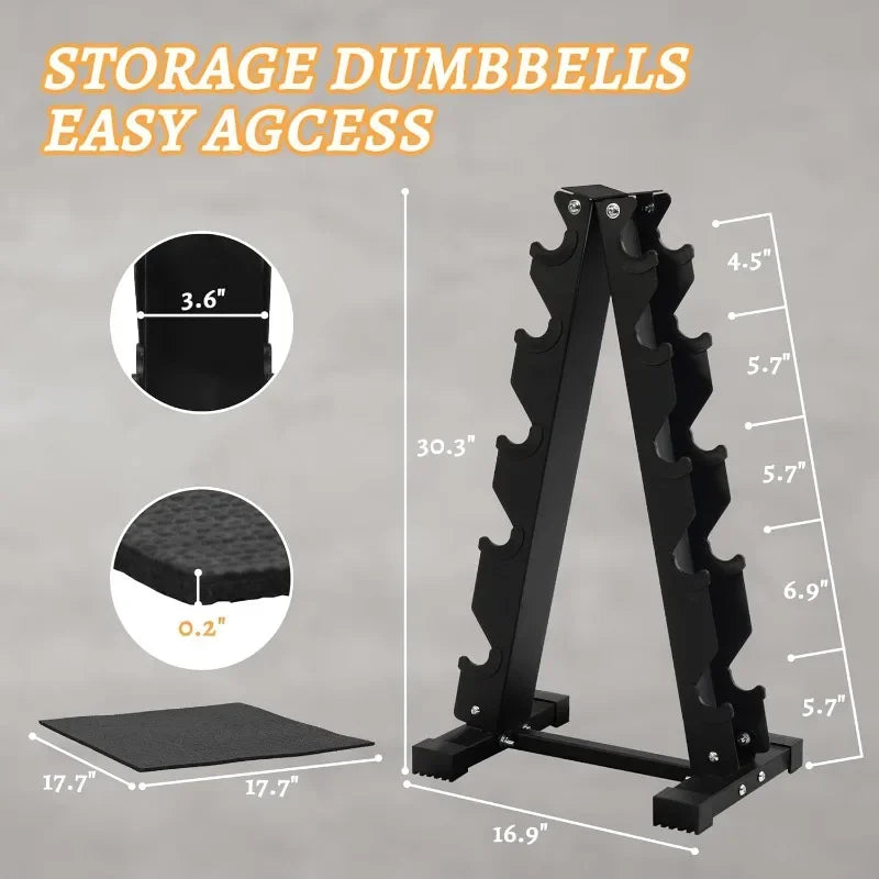 BalanceFrom Rubber Coated Hex Dumbbell Weight Set with Storage Rack, 100LB or 150LB or 200LB Set