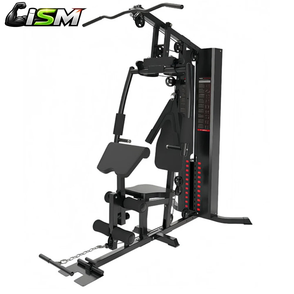 Multifunctional Home Gym 140LB Weight Stack Pulley System Full Body Strength Training Cable Workout Fitness Equipment Set