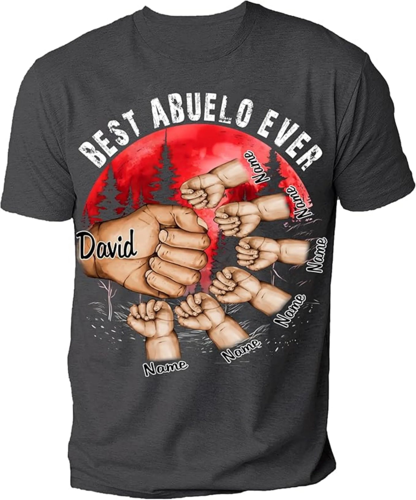 Best Grandpa Dad Ever Shirt Custom Fist Bump Kid Name