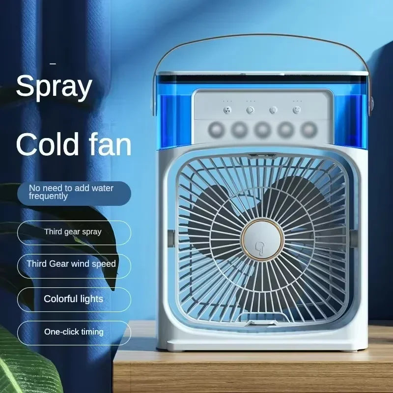 Xiaomi MIJIA Portable Air Conditioner Fan Mini USB Air Cooler Humidifier Water Mist Spray LED Night Light Desktop Cooling Fan