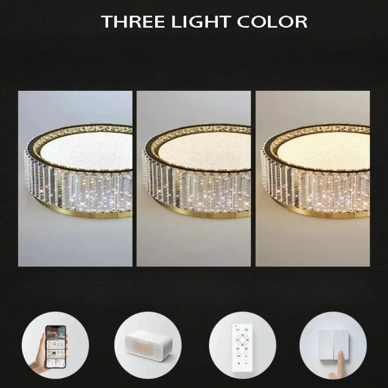 Light Luxury Crystal Ceiling Lamp Villa Bedroom Ceiling Light Babysbreath  for Living Room Dining Room Kitchen Home Decoration