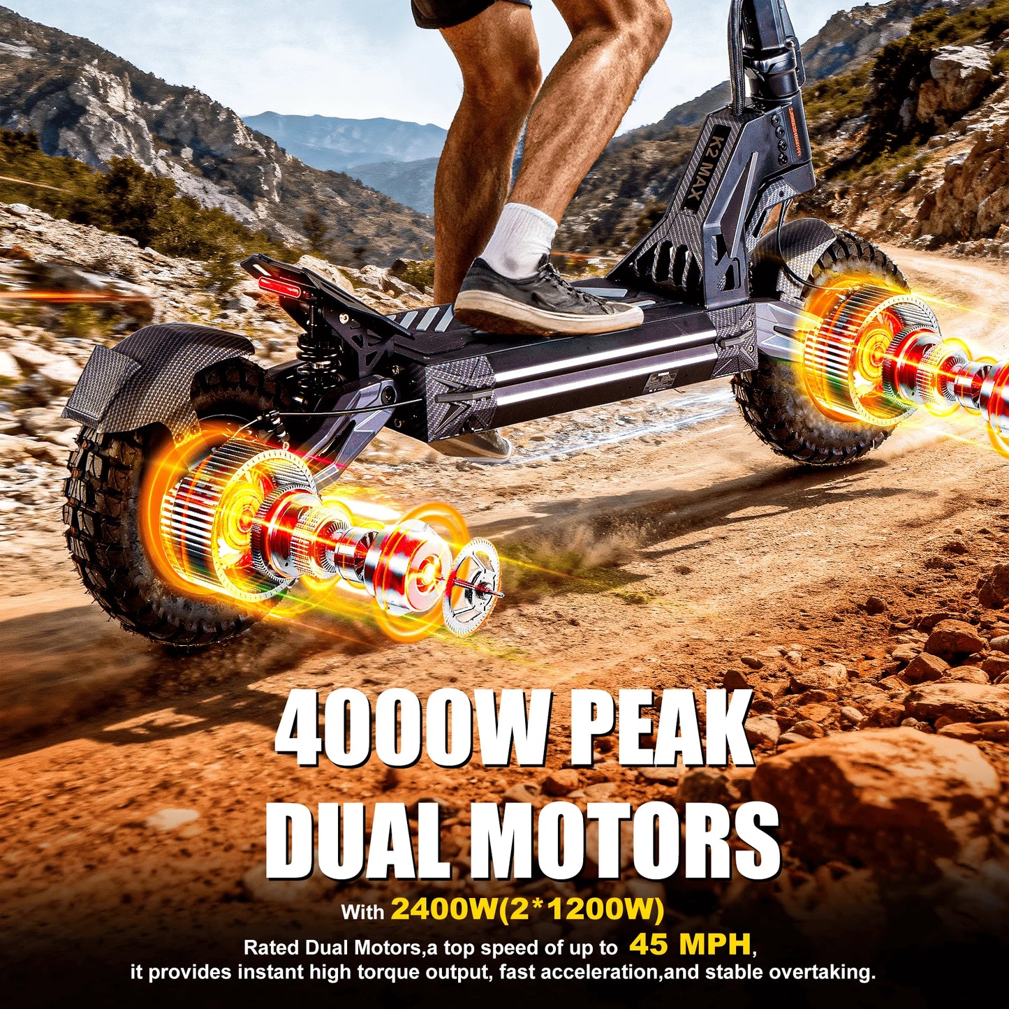 EOEOTWO Dual 4000W Electric Scooter for Adults 45 MPH