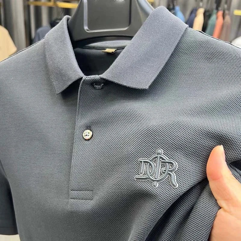 Pure Cotton Mens Polo Shirt Short Sleeve Casual T Shirt