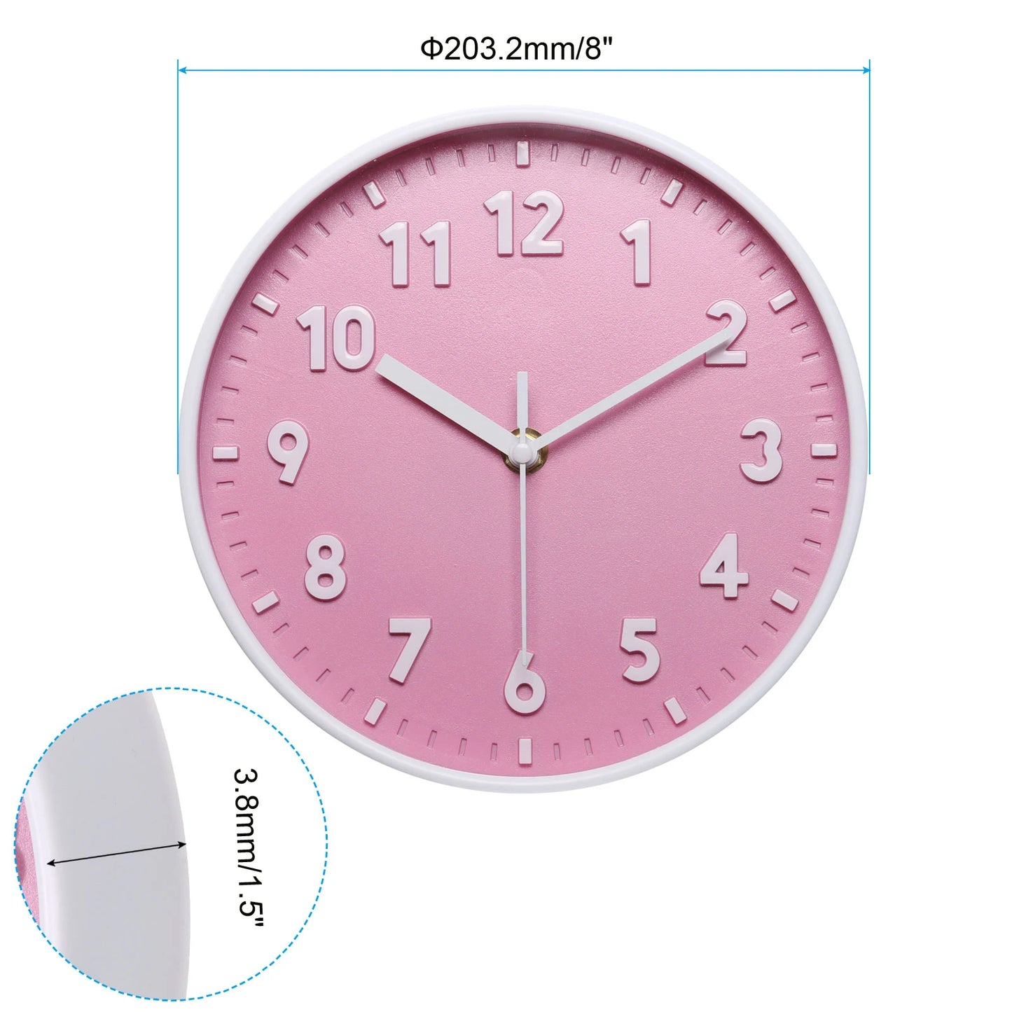 UXCELL Wall Clock Quartz Battery Operated Silent Non Ticking Round Office