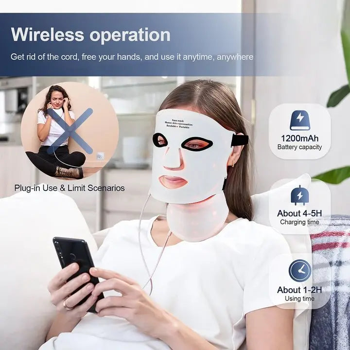 Foreverlily Silicone LED Mask Face And Neck With Photon Light
