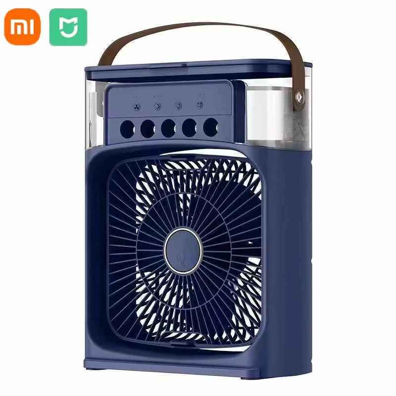 Xiaomi MIJIA Portable Air Conditioner Fan Mini USB Air Cooler Humidifier Water Mist Spray LED Night Light Desktop Cooling Fan