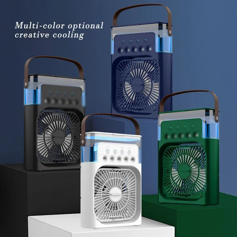 Xiaomi MIJIA Portable Air Conditioner Fan Mini USB Air Cooler Humidifier Water Mist Spray LED Night Light Desktop Cooling Fan