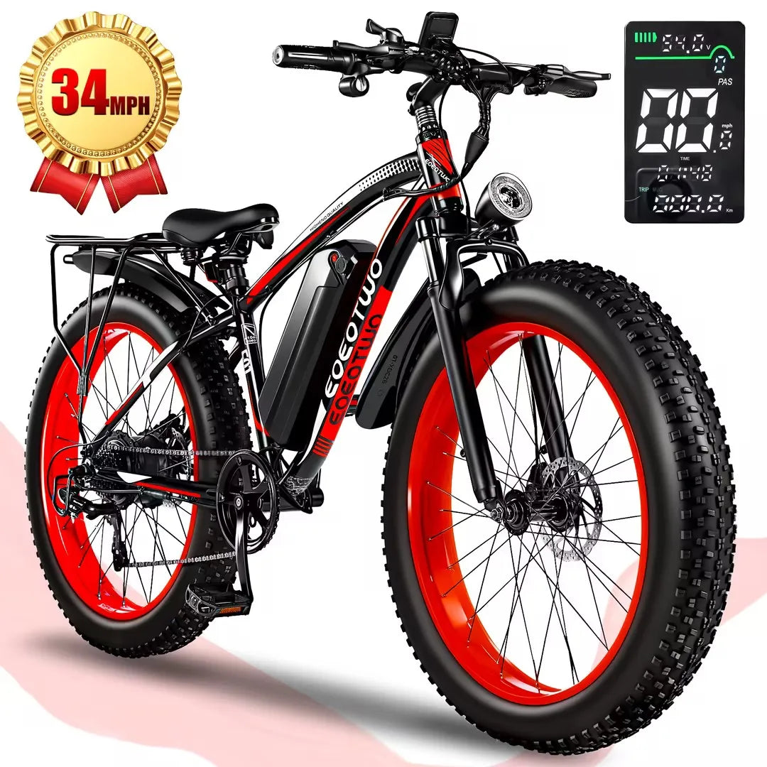 EOEOTWO 1500W Electric Bike 48V 15Ah Fat Tire Ebike