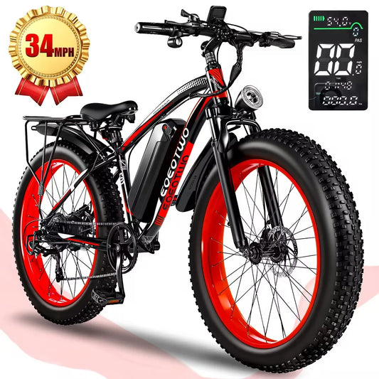 EOEOTWO 1500W Electric Bike 48V 15Ah Fat Tire Ebike