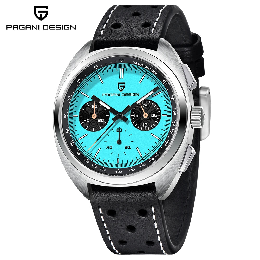 Pagani Design Retro Luxury Chronograph VK63 Quartz Watch Leather Strap