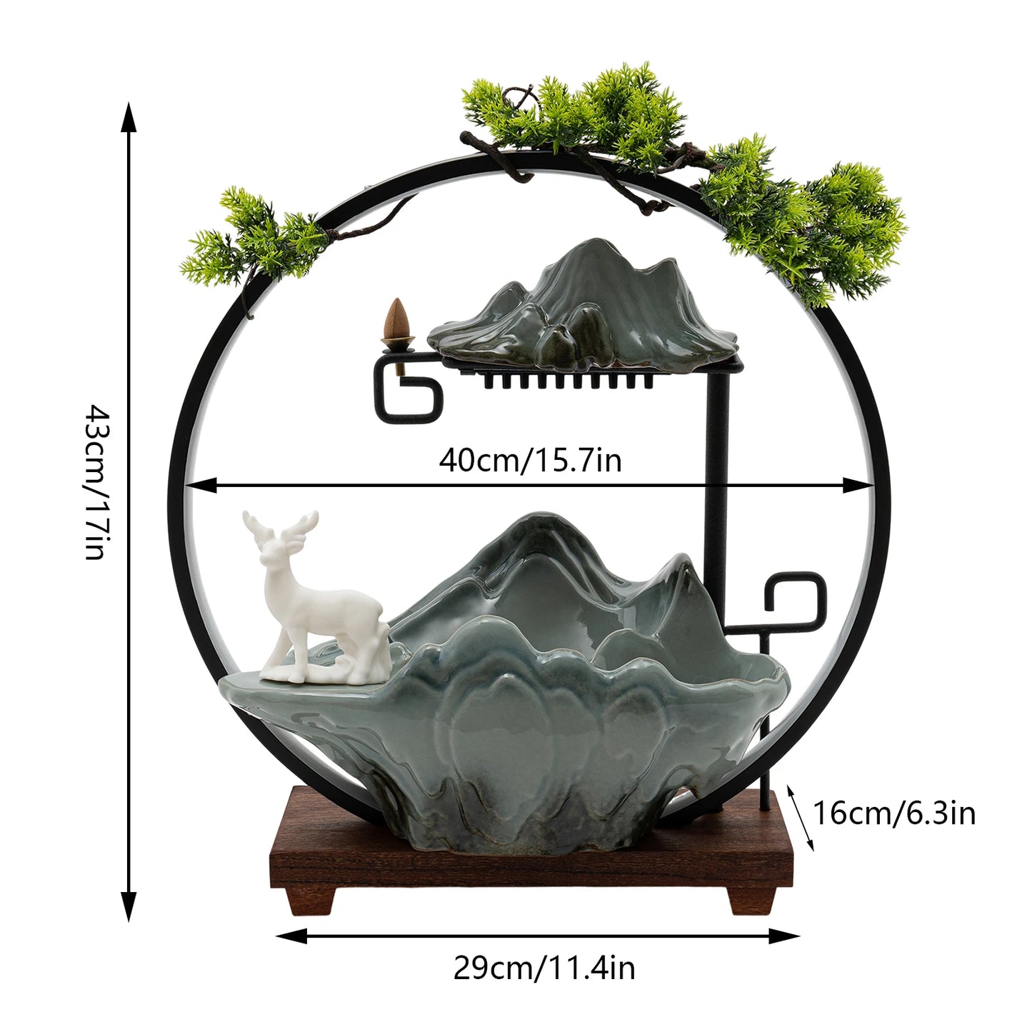 Tabletop LED Fountain Indoor Rockery Waterfall Mist Decor