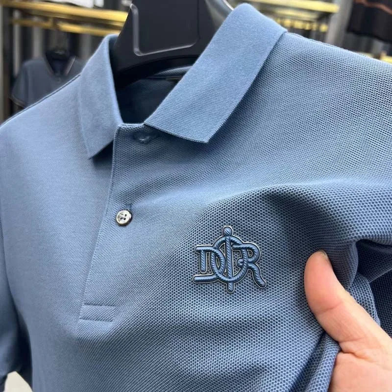 Pure Cotton Mens Polo Shirt Short Sleeve Casual T Shirt