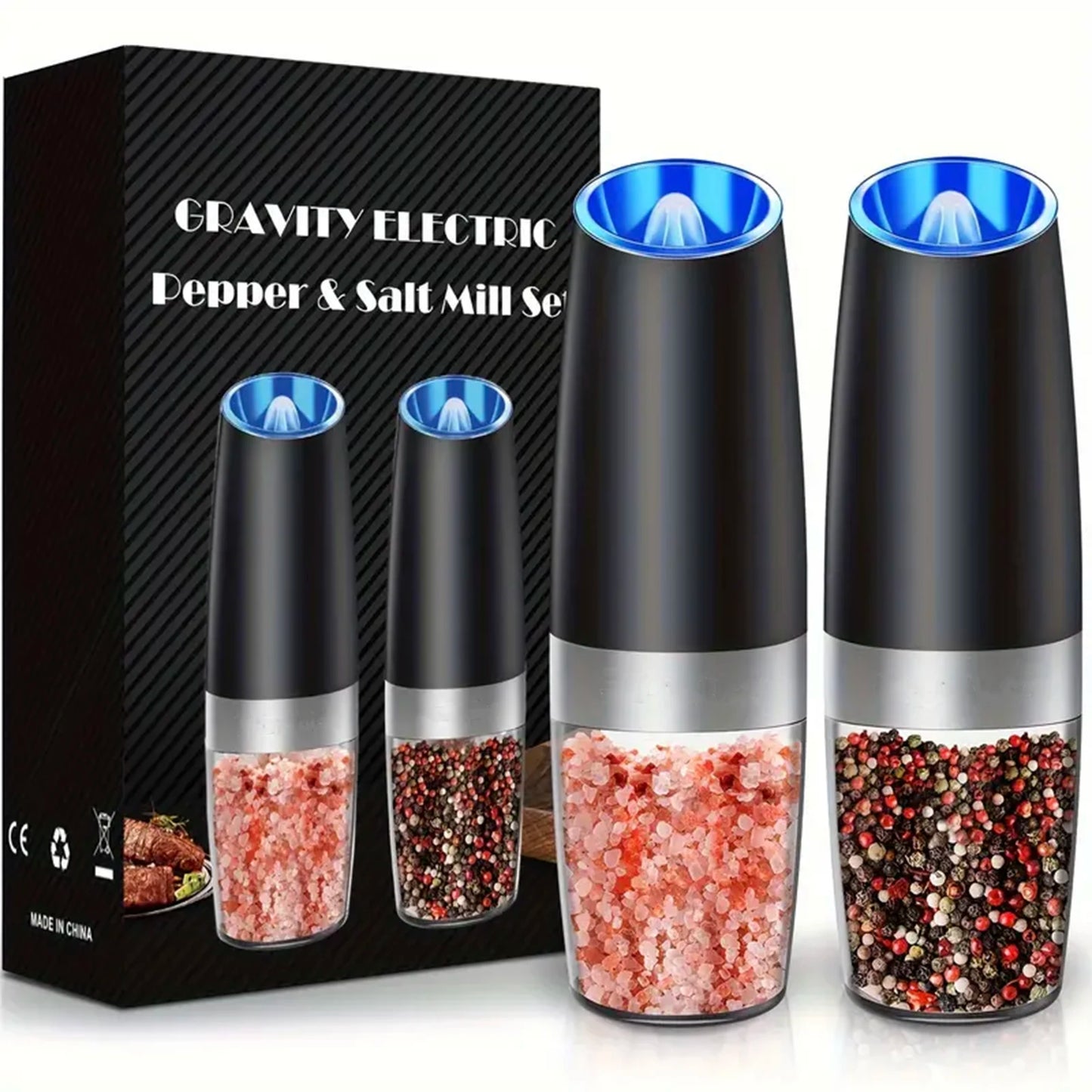 Gravity Electric Salt And Pepper Mill Battery Powered Adjustable Coarseness