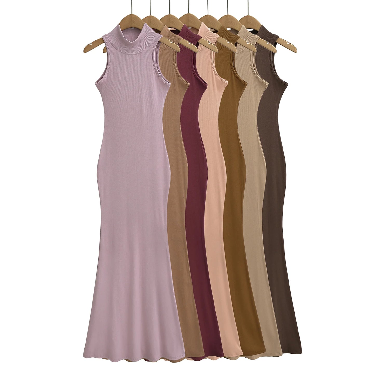 Long dresses for women 2024 Summer sexy knitted dresses elegant bodycon dress vintage clothes evening pary dress turtleneck