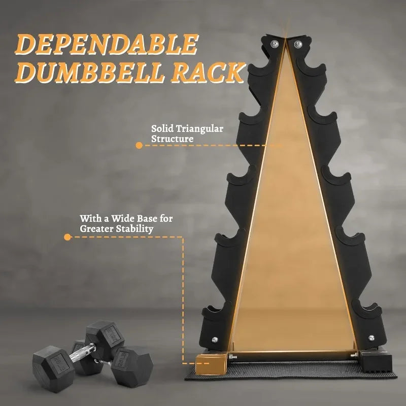 BalanceFrom Rubber Coated Hex Dumbbell Weight Set with Storage Rack, 100LB or 150LB or 200LB Set