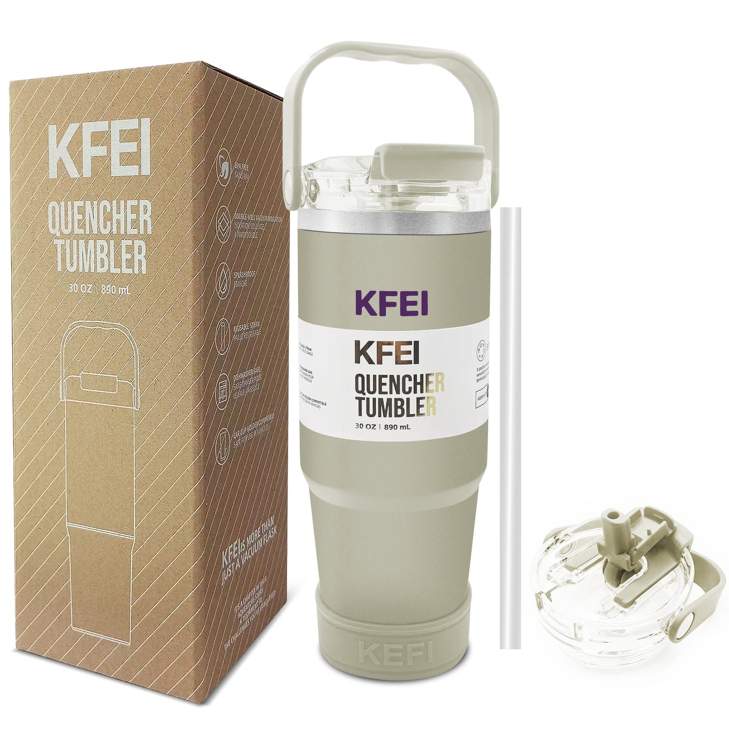 NONEDrinkware Double Wall Stainless Tumbler With Lid Straw